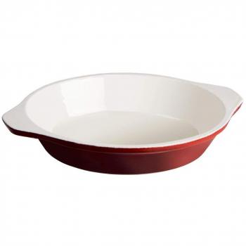 Fuente de horno redonda de hierro fundido roja Vogue 400 ml - apta para todo tipo de horno y cocina, incluida inducción