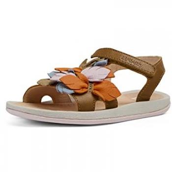 Sandalias Camper K800502-001 para niña en piel suave marrón, talla 34