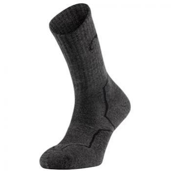 Lurbel Garo Five Half Long Socks - Calcetines de montaña unisex, térmicos, de lana, outdoor, transpirables, anti-olor, sin costuras, color gris oscuro/negro, talla M (EU