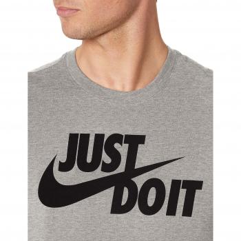 Nike Men's Short Sleeve Just Do It T-Shirt - Grey/Black - XL