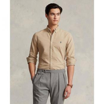 Polo Ralph Lauren Men's Garment Dye Button Down Shirt, Surrey Tan, Size X-Large