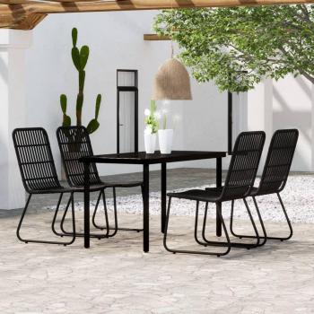 vidaXL 5-Piece Black Garden Dining Set