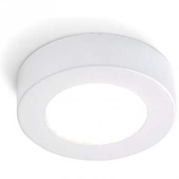 Foco Downlight Click blanco 1 bombilla 3cm, montado en superficie, acabado blanco, 1x GX53, metal, Ø 12 cm