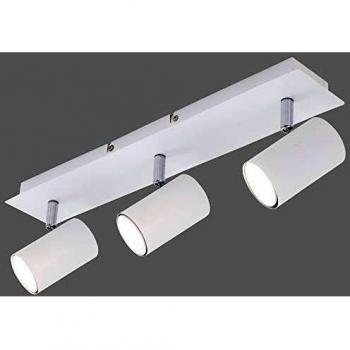 Plafoniera LED Briloner Rune, orientable, 3 luces GU10, blanco, max. 40W, 45x8x12.3 cm
