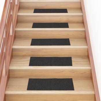 vidaXL Alfombrilla Autoadhesiva de Escalera Rectangular 15 uds 60x25 cm Color Antracita, Azul, Crema y más
