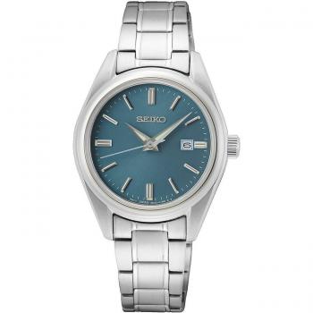 Seiko Ladies Classic Sapphire SUR531P1 - Women's Quartz Watch, Stainless Steel Case, Blue Dial, 100M Water Resistance