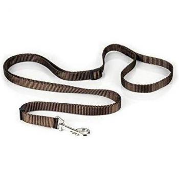 Correa de Nylon Súper Suave para Perro con Mango Color Marrón Extensible de 1 a 2 Metros