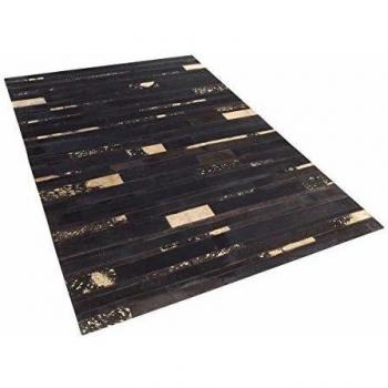 Alfombra de Piel de Vaca Marrón 140 x 200 cm Artesanal y Moderna
