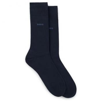 Calcetines cortos BOSS para hombre, paquete de 2, algodón peinado, color azul