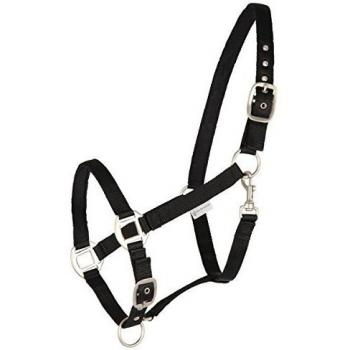 Cabezada de Nylon Satinada Ajustable con Acolchado, Color Negro, Tamaño X-Full