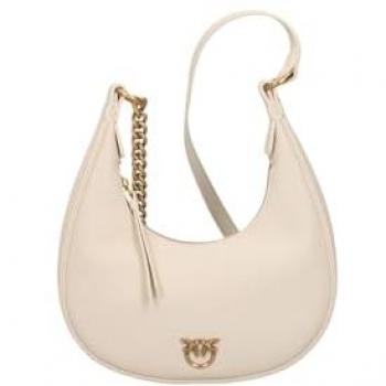 PINKO Mini Brioche Hobo Handbag - Écru, Women's Crossbody Bag