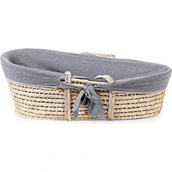 Cesta Moisés Childhome con colchón y funda Jersey Gris