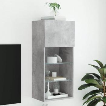 Mueble para TV con luces LED 40,5x30x90 cm, color gris hormigón