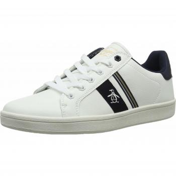 Original Penguin Mens Steadman Retro Trainers - White Polyurethane - Size UK 11
