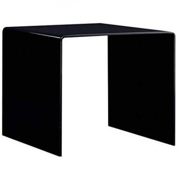 vidaXL Mesa Baja Negra 50 x 50 x 45 cm Cristal Templado