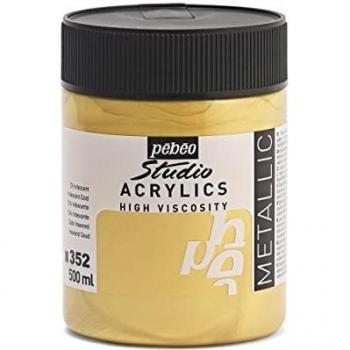 Pintura Acrílica Iridiscente Pebeo 500 ml Oro y Plata
