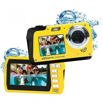 Easypix W3048 Edge Yellow - Cámara Sumergible, 48MP Doble Pantalla