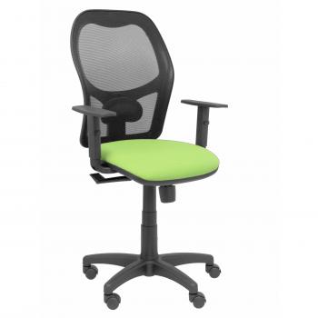Silla de Oficina Alocén Malla Negra Asiento Bali Pistacho Brazos Regulables