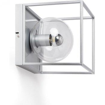 Aplique de Pared Exterior Metal y Cristal Tabuk Plata