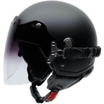 NZI 050326G429 Tonup Visor Matt Black Casco De Moto, Color Negro Mate, Talla 57