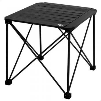 AKTIVE Mesa Plegable Camping 52x52x46 cm, Topes Antivuelco, Tablero y Estructura de Aluminio, Peso Máximo Soportado 30 kg, Bolsa de Transporte con Asa H