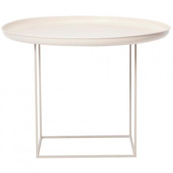 NORR 11 Duke Medium - Mesa auxiliar Ø 70cm antiguo blanco/tapa de mesa extraíble/A: 39cm