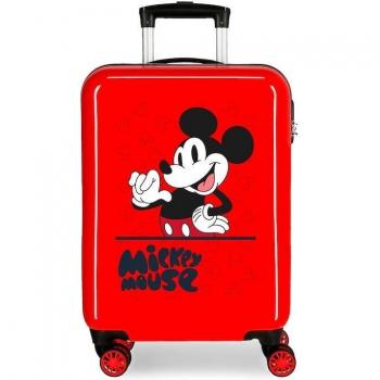 Disney Maleta de Cabina Mickey Mouse Fashion Roja Rígida 38x55x20cm 34L