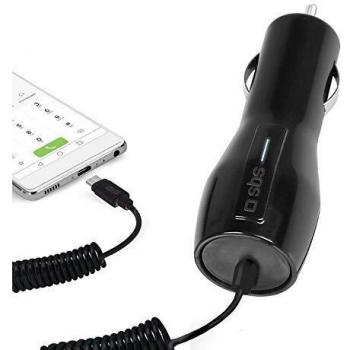 SBS S.p.a. TECARTC3A - Cargador de Coche con Cable y Conector USB Tipo C, Color Negro