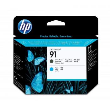 Cabezal de impresión HP 91 Negro mate y Cian - C9460A
