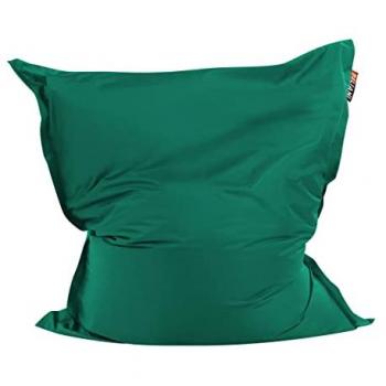 Puf Grande Verde Esmeralda con Cremallera - Asiento XL de Poliéster para Sala de Estar y Dormitorio