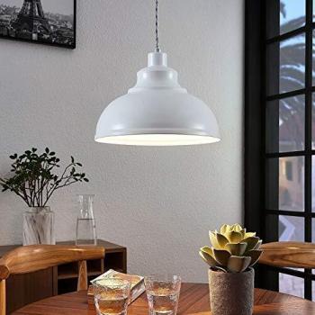 Lámpara Colgante Vintage Albertine de Metal Blanca para Salón y Comedor