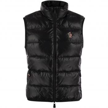 Moncler Grenoble Women's Black Padded Vest - XS Size, Zip Closure
