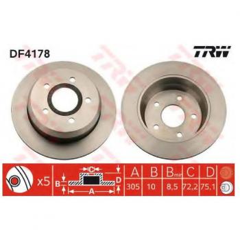 TRW Automotive AfterMarket DF4178 Brake Disc