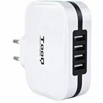 TooQ TQWC-1S04WT - Cargador de pared con 4 x USB