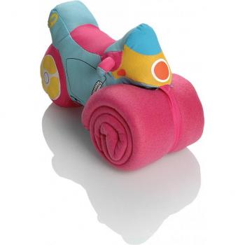 Booster Plush Motorbike with Soft Fleece Blanket - Blue - Unisex