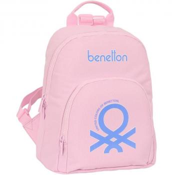 Mini Mochila Benetton Pink - Safta Casual Rosa 13L 25x30x13cm