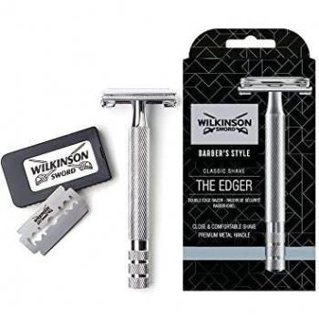 WILKINSON SWORD - Double Edge For Men | Premium Stainless Steel Safety Razor | Razor Handle + 5 Blade