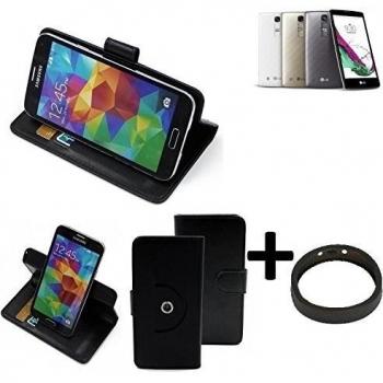 TOP SET: 360° Funda Smartphone para Huawei Ascend G600, negro + anillo protector | Función de stand Caso Monedero BookStyle mejor precio, mejor funcionamiento - K-S-Trade