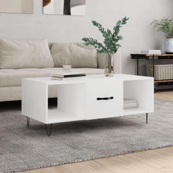Mesa de centro vidaXL de madera contrachapada 102x50x40 cm en color blanco y negro, ideal para salón o comedor, mesita auxiliar de café