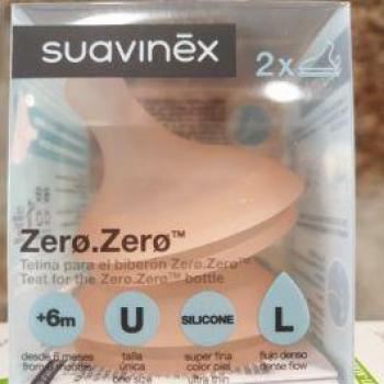 Suavinex Tetina Antic Flujo L Silicona 2 Unidades - Antibacteriano