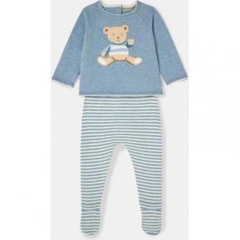 Conjunto tricot de bebé niño Coconut con estampado frontal de oso