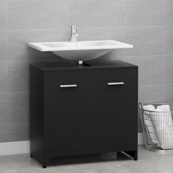 Armario de baño en color negro fabricado con aglomerado de 60x33x58 cm