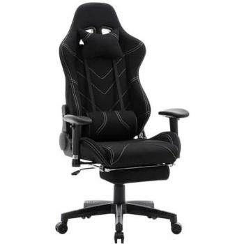 Silla de Oficina Gaming Deportiva con Funda de Tela Negra 19_0000371