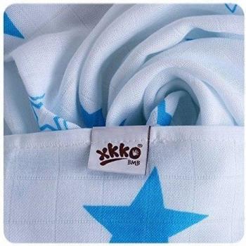 XKKO 8594161573548 - Muselina de bambú, diseño estrellas azules. 90 x 100 cm