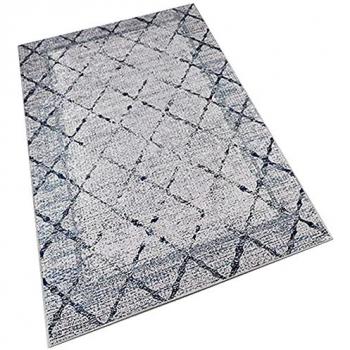 Alfombra de poliéster estampada 80 x 120cm modelo Strypered multicolor