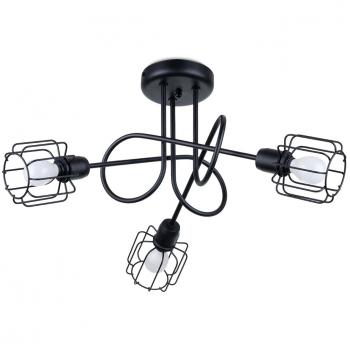 Lámpara Beluci 3S Negra - Lámpara de diseño moderno, color negro, material metálico, dimensiones: 48 cm de largo