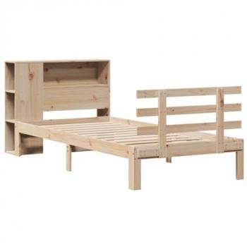 Cama con Estantería Sin Colchón 100x200cm Madera Maciza de Pino