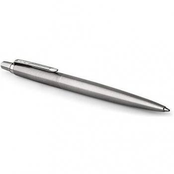 Parker Jotter Ballpoint Pen | Stainless Steel with Chrome Trim | Medium Point Blue Ink | Gift Box