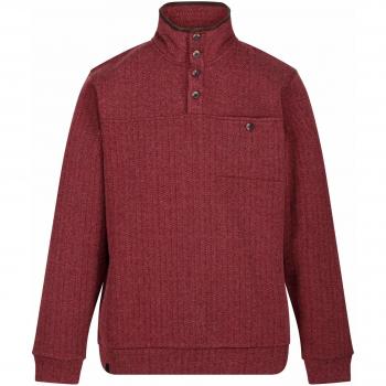 Regatta Lochran Button-Neck Herringbone Effect Jacquard Fleece Forro Polar, Hombre, Granate, XXL