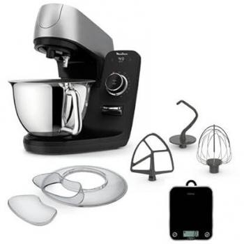 Robot de Cocina Moulinex Coach YY5172FG 1200W Negro y Plata con Balanza 5.5L